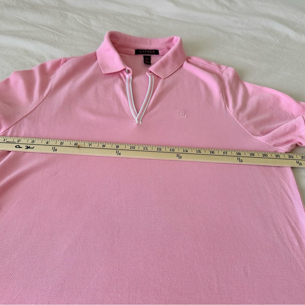 Lauren Ralph Lauren Pink Polo Dress Size 1X Cotton Knit Short Sleeves Preppy - Picture 7 of 10